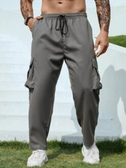 SHEIN Men Flap Pocket Side Drawstring Waist Cargo Pants -Man Plus Fashion 1678107077157900d2fdf3ba4674c5a7bfc9ab0a91 thumbnail 405x552