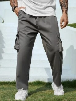 SHEIN Men Flap Pocket Side Drawstring Waist Cargo Pants -Man Plus Fashion 1678107085c4abda61b6fdd9558371edc6e70ae98f thumbnail 405x552