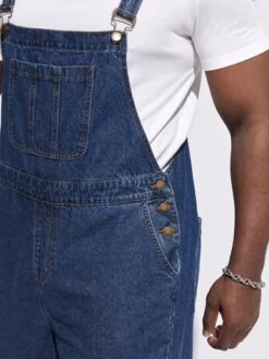 Manfinity Sporsity Men Cotton Slant Pocket Denim Overalls Without Tee -Man Plus Fashion 167826264960a4ce1ab18d7308522c5cfb6d9291d6 thumbnail 405x552