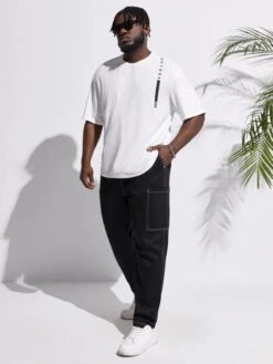 Men Top-stitching Drawstring Waist Slant Pocket Pants -Man Plus Fashion 1678273488c33f596d0acaf1f212f483f7ef002dc7 thumbnail 405x552