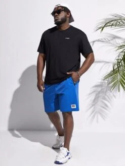 Men Letter Patched Detail Buckle Detail Shorts -Man Plus Fashion 16783268607ec2e36be8f99266a5f71bca4834d41d thumbnail 405x552