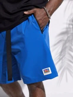 Men Letter Patched Detail Buckle Detail Shorts -Man Plus Fashion 1678326861e682bb712ccf722a09c2797095f48b3d thumbnail 405x552