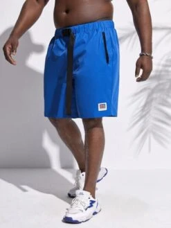 Men Letter Patched Detail Buckle Detail Shorts -Man Plus Fashion 1678326863d541e665df9578993dfd1dc5e766b32e thumbnail 405x552