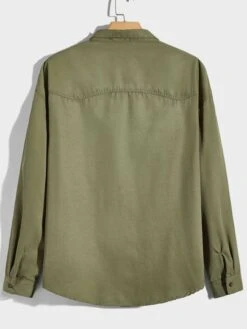 Manfinity Hypemode Men Flap Pocket Drop Shoulder Denim Shirt Without Tee