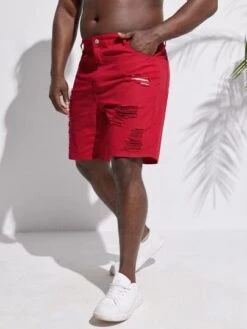 Manfinity EMRG Men Cotton Ripped Bermuda Denim Shorts -Man Plus Fashion 16784245726619bd7fa66689fbbd880d463c4c2cb9 thumbnail 405x552