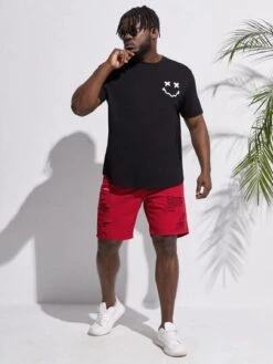 Manfinity EMRG Men Cotton Ripped Bermuda Denim Shorts -Man Plus Fashion 167842457482d42afa7170a4aed75852c8a76d737a thumbnail 405x552