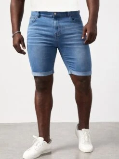 SHEIN Men Roll Up Hem Denim Shorts -Man Plus Fashion 167867663085dc27958edeb4dcfaf2e02e56e0585a thumbnail 405x552