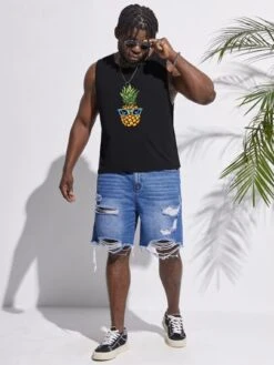 Manfinity Chillmode Men Cotton Pineapple Print Tank Top -Man Plus Fashion 16787032511c3519ca7905130e6ae5cdb052075c13 thumbnail 405x552