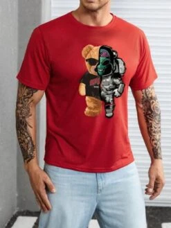 Manfinity Hypemode Men Bear & Letter Graphic Tee -Man Plus Fashion 167876141268c98f33f4230cba2d19d40d8f275dca thumbnail 405x552