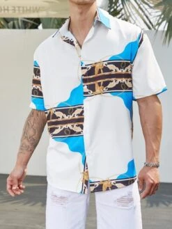Men Chain & Scarf Print Shirt -Man Plus Fashion 16787746098a72feb125a5a3d1e570646c135005b8 thumbnail 405x552