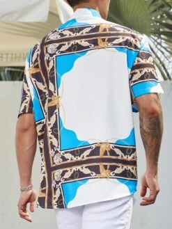 Men Chain & Scarf Print Shirt