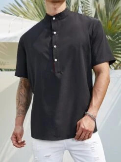 Men Half Button Shirt -Man Plus Fashion 167877477745ded5b7fd68fbb3988de5d186e36f18 thumbnail 405x552