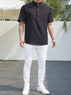 Men Half Button Shirt -Man Plus Fashion 1678774784f7b5b6c19c9101f39c5d942328dea818 thumbnail 405x552