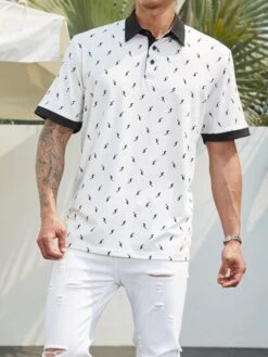 Manfinity Homme Men Allover Print Contrast Trim Polo Shirt -Man Plus Fashion 1678853472872a9ce90f9737c5b4381f045fa7dd5b thumbnail 405x552