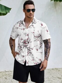 Men Floral Print Shirt Without Tee -Man Plus Fashion 1679023707991d40387dc78ffa326f4899305f4bcb thumbnail 405x552