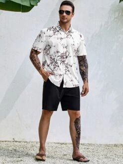 Men Floral Print Shirt Without Tee -Man Plus Fashion 16790237095b5b02f940098792ee46388d7a3498be thumbnail 405x552