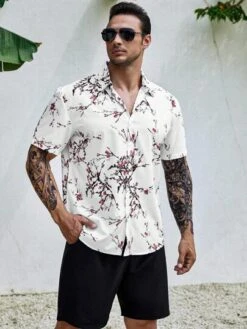 Men Floral Print Shirt Without Tee -Man Plus Fashion 167902371191c42c6de6d8d9b99db56b40a8d20226 thumbnail 405x552