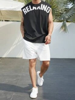 Manfinity EMRG Men Letter Graphic Tank Top -Man Plus Fashion 167939622343be00ee0f68f733605301f6f8cc0398 thumbnail 405x552