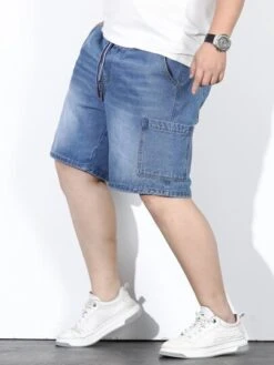Manfinity Hypemode Men Cotton Drawstring Waist Pocket Side Denim Shorts -Man Plus Fashion 1679640919ff92c2d5c7281cf8092cc0e2293dc61d thumbnail 405x552