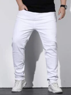 Manfinity Homme Men Cotton Solid Slant Pocket Jeans -Man Plus Fashion 167964093159b728a0b85247ba9ec05462137268db thumbnail 405x552