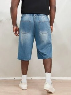 Manfinity Hypemode Men Cotton Slant Pocket Bermuda Denim Shorts