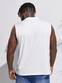 Manfinity RSRT Men Cotton Tropical Print Tank Top