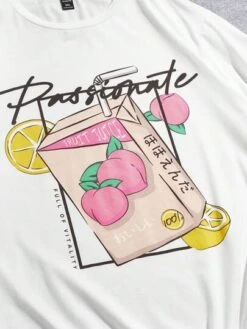 SHEIN Men Letter & Drink Print Tee -Man Plus Fashion 1680060201c797c8a45a069cbcda541ebef56cb962 thumbnail 405x552