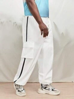 Manfinity Sporsity Men Letter Patched Detail Flap Pocket Side Pants -Man Plus Fashion 168006076811fa01e69aa4a3c8dbcd48cee6dc1cac thumbnail 405x552