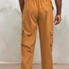 SHEIN Men Letter Patched Detail Flap Pocket Side Drawstring Waist Cargo Pants