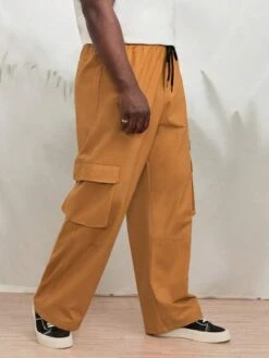 SHEIN Men Letter Patched Detail Flap Pocket Side Drawstring Waist Cargo Pants -Man Plus Fashion 16800614819d82569ea6f3d42312ffd8af8e4241ae thumbnail 405x552
