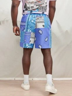 Manfinity Chillmode Men Paisley Print Drawstring Waist Shorts