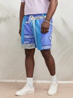 Manfinity Chillmode Men Paisley Print Drawstring Waist Shorts -Man Plus Fashion 1680061643b1d0b9cab4b80ae45c3cdff26788456e thumbnail 405x552