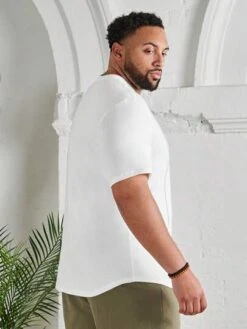 Manfinity Homme Men Cotton Letter Patched Detail Tee