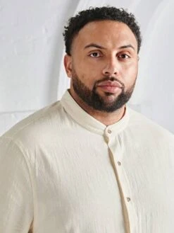 SHEIN Men Solid Button Front Shirt -Man Plus Fashion 1680067700da837526a7154310e719c948b97d6f9d thumbnail 405x552