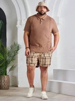 SHEIN Men Solid Polo Shirt -Man Plus Fashion 1680068193f9aa6fabe4eb27299112712ce95a3160 thumbnail 405x552