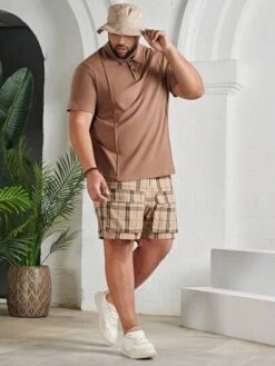 SHEIN Men Plaid Print Flap Pocket Drawstring Waist Shorts -Man Plus Fashion 168022818300ccbf97bb73fca22962cc448102a954 thumbnail 405x552
