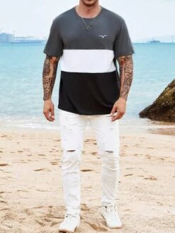 Manfinity Homme Men Color Block Tee -Man Plus Fashion 16805743009c7da9f4554c5c2365aa8daaef887f3a thumbnail 405x552