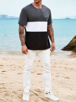 Manfinity Homme Men Color Block Tee -Man Plus Fashion 1680574303175e77269e5d1291e1c77f6ceb74e5b2 thumbnail 405x552