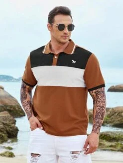 Men Color Block Horse Print Polo Shirt -Man Plus Fashion 1680586474fde9655f6c130a14b8f026616d18dc98 thumbnail 405x552