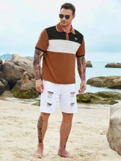 Men Color Block Horse Print Polo Shirt -Man Plus Fashion 1680586477553f5cfbe9924638c8f79c8ed1da86a9 thumbnail 405x552