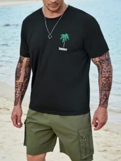 Men Tropical And Letter Graphic Tee -Man Plus Fashion 16806794002ff498f330b7803592213c7ba5b15cab thumbnail 405x552