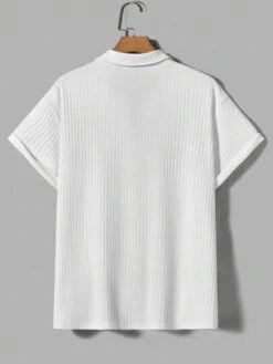 Manfinity Homme Men Ribbed Knit Polo Shirt