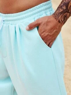 Men Solid Drawstring Waist Pants -Man Plus Fashion 1680762148a9e0daf06e77eea5d6d39f594240a57b thumbnail 405x552