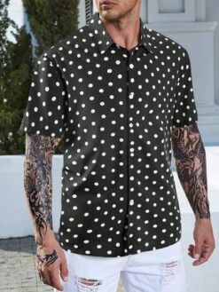 Manfinity Basics Men Polka Dot Print Shirt Without Tee -Man Plus Fashion 16807697756efc81ddb8968b54cbe0c369711675d2 thumbnail 405x552