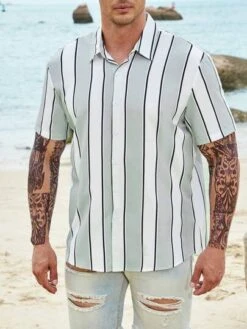 Men Striped Print Shirt