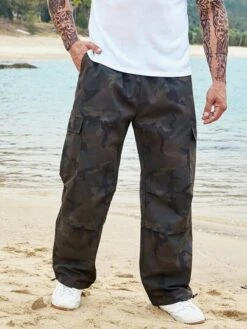 Men Camo Print Flap Pocket Side Drawstring Waist Cargo Pants -Man Plus Fashion 16808545217f370a3252b861c6834fed23a4544c5a thumbnail 405x552