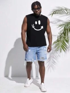 Manfinity Hypemode Men Cotton Cartoon Graphic Tank Top -Man Plus Fashion 168092880559a9e27409ae268e53d462d80a3dc952 thumbnail 405x552