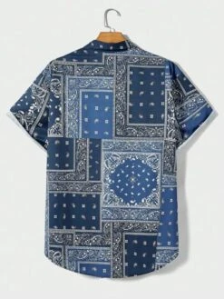 Manfinity RSRT Men Paisley & Scarf Print Button Up Shirt