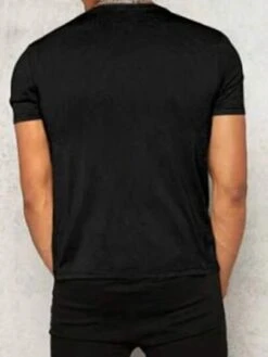 Manfinity Homme Men Letter Patched Detail V Neck Tee