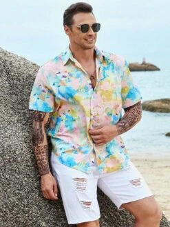 Men Allover Print Shirt -Man Plus Fashion 168128446666f73f22aac6b1d968b4ae1821559668 thumbnail 405x552